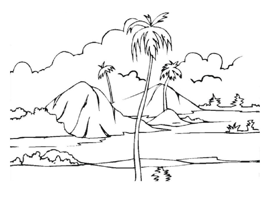 Desert Scene 1 Coloring Game Desert Scene 1