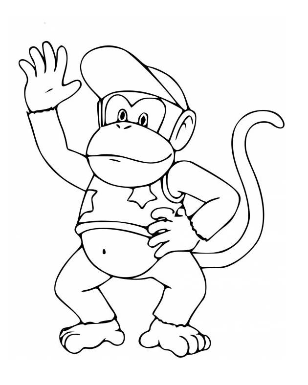Diddy Kong Waving Hand Coloring Game Diddy Kong Waving Hand