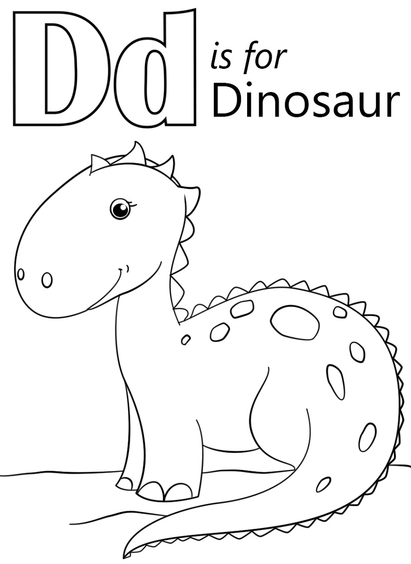 Dinosaur Letter D Coloring - Play Free Coloring Game Online