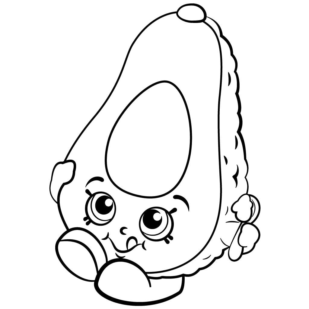 Dippy Avocado Shopkins Coloring Game Dippy Avocado Shopkins