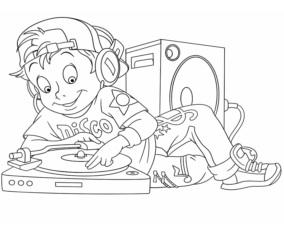 Dj Boy coloring page