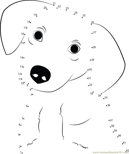 Dog Dot To Dots Coloring Game Dog Dot To Dots