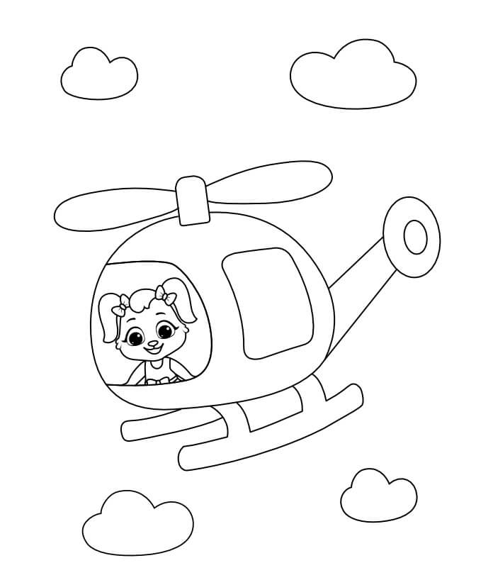 Dog in A Helicopter Coloring Game Dog in A Helicopter