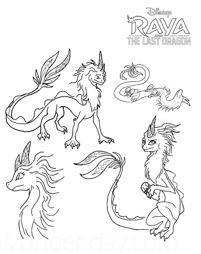 Dragon Sisu and Raya Coloring - Play Free Coloring Game Online