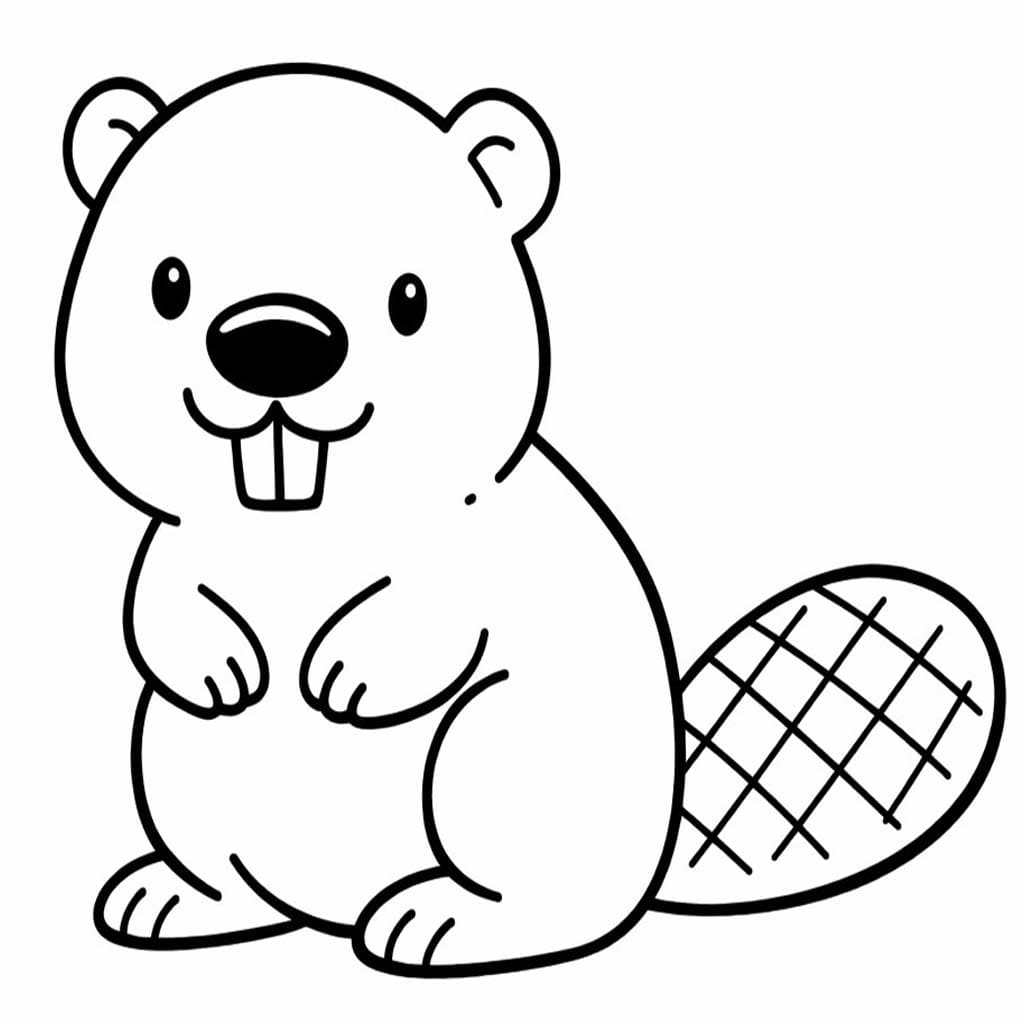 Drawing Beaver Free Printable