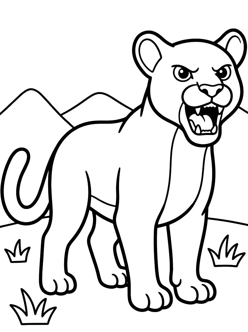 Drawing Cougar Simple