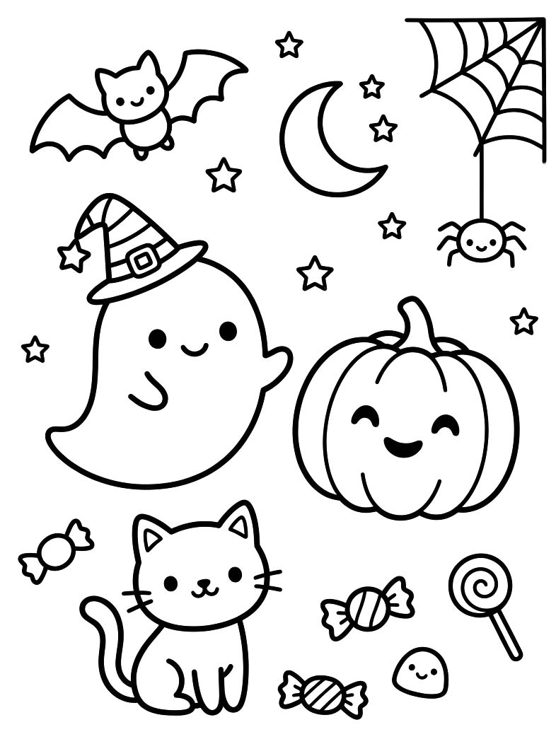 Drawing Cute Halloween Printable