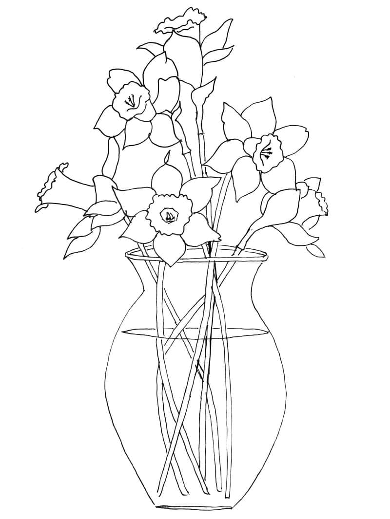 Drawing Daffodil Printable