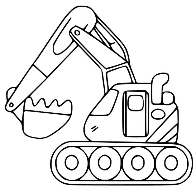 Drawing Excavator Free Printable