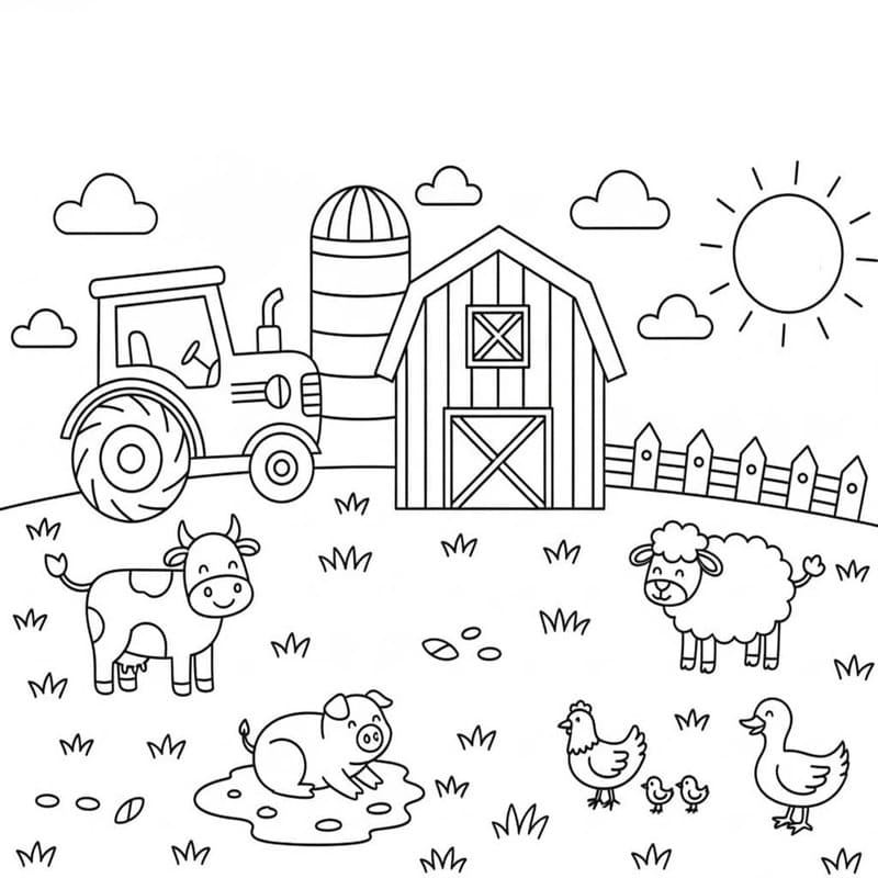Drawing Farm Animal Printable