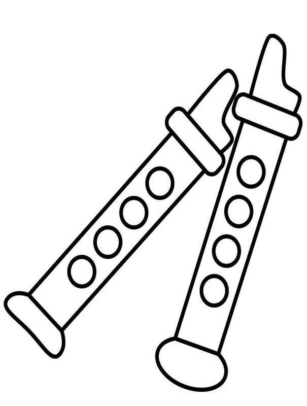 Drawing Flute Free Printable
