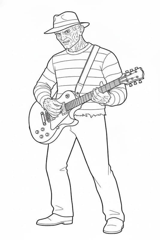 Drawing Freddy Krueger Free Printable