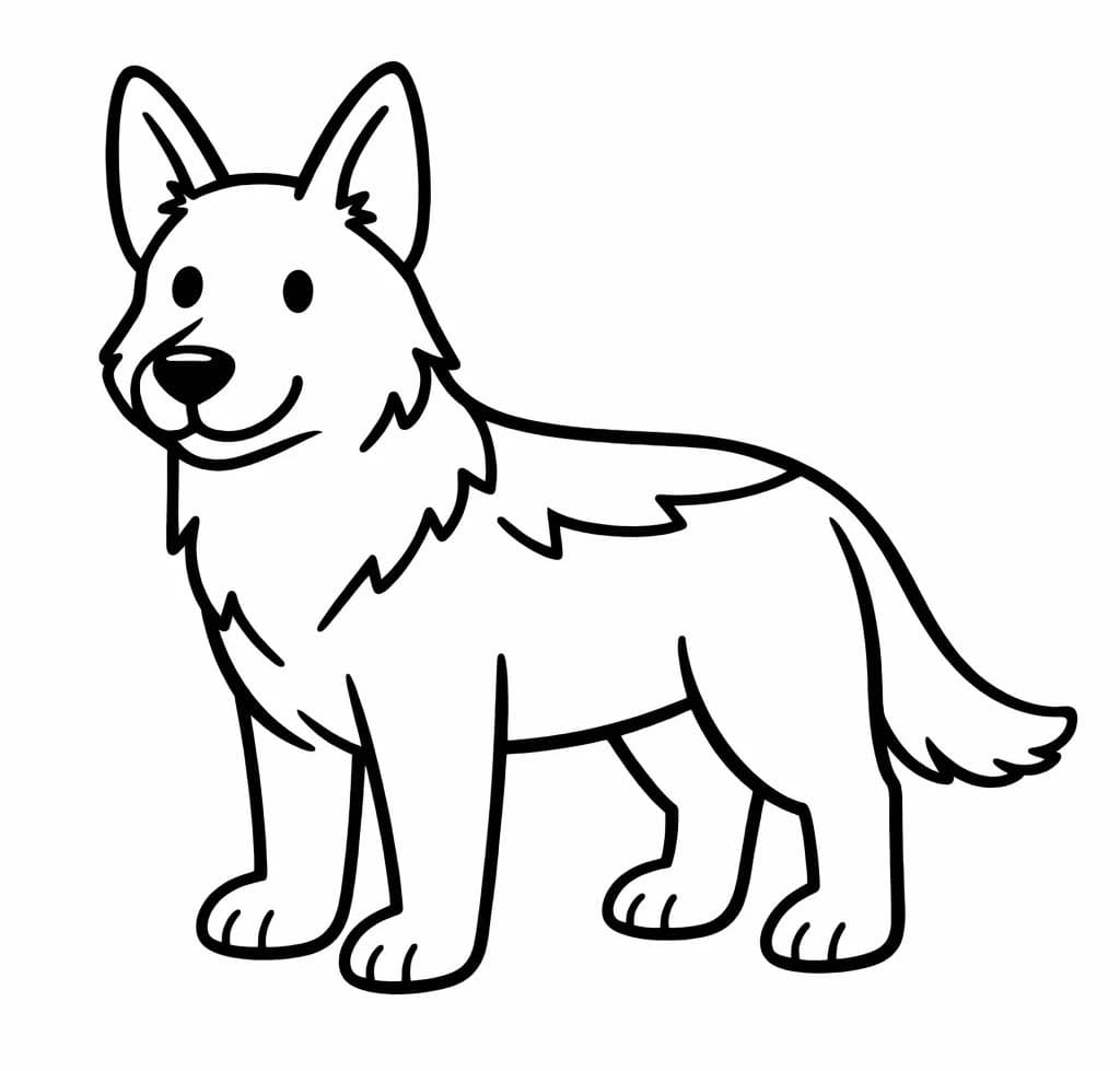 Drawing German Shepherd Free Printable