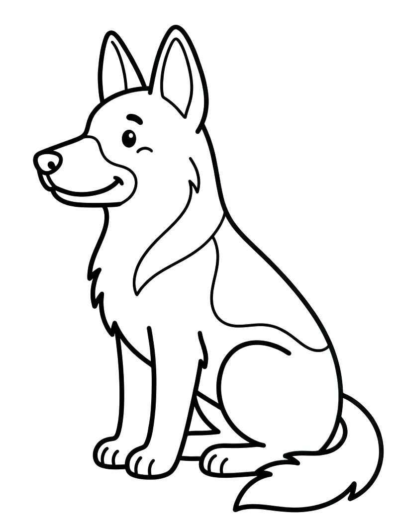 Drawing German Shepherd Printable