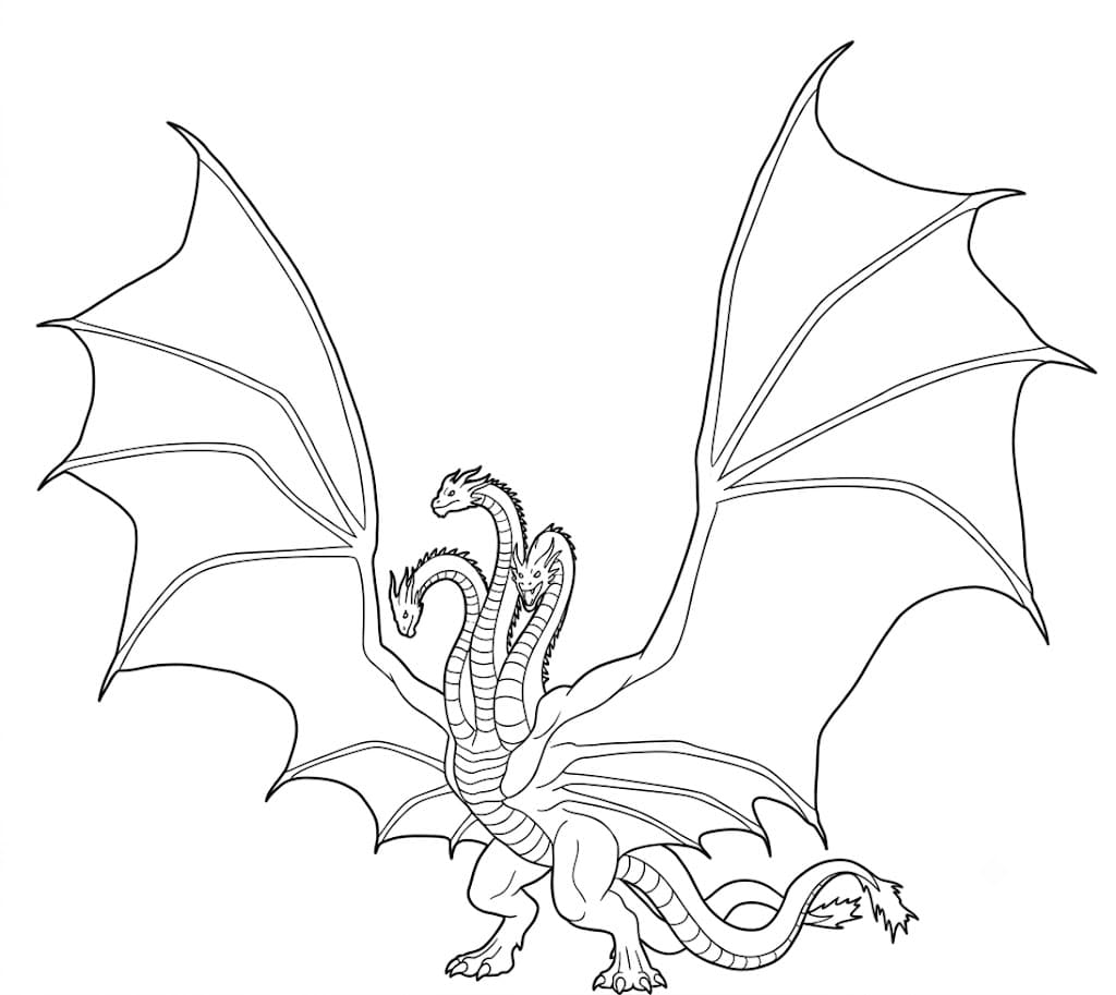 Drawing Ghidorah Printable