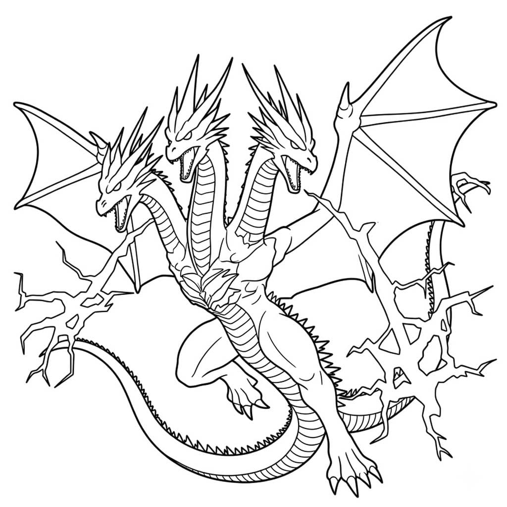 Drawing Ghidorah Simple