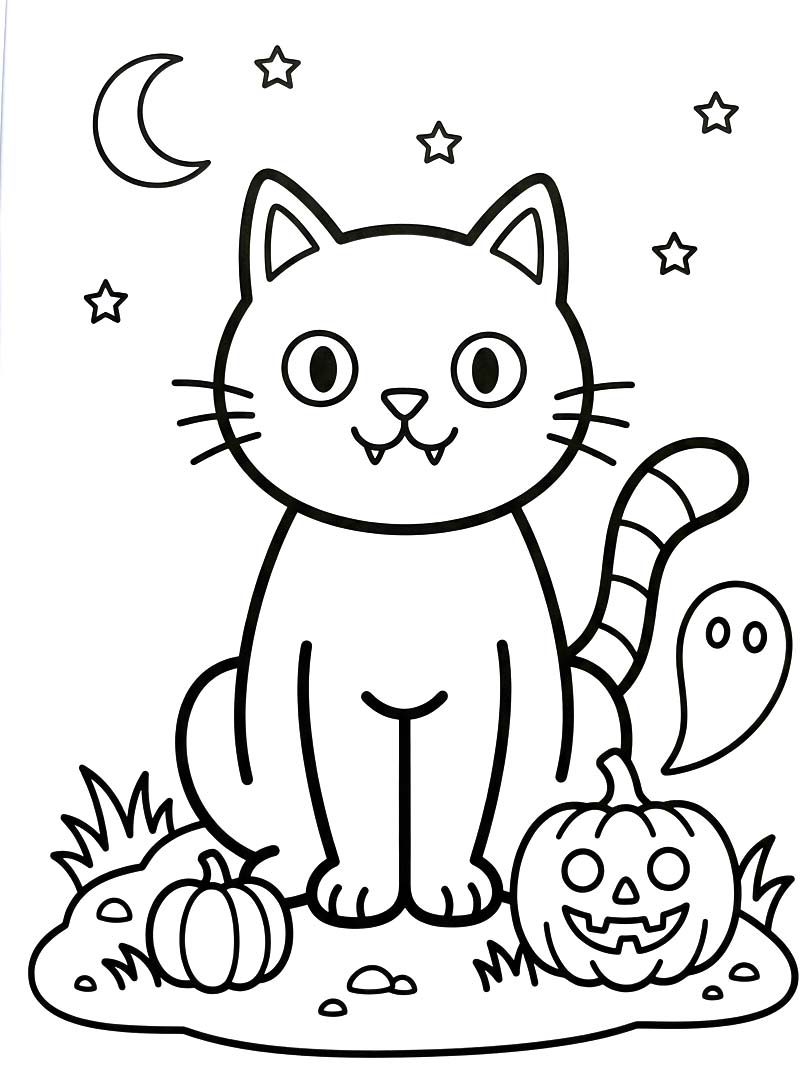 Drawing Halloween Cat Basic