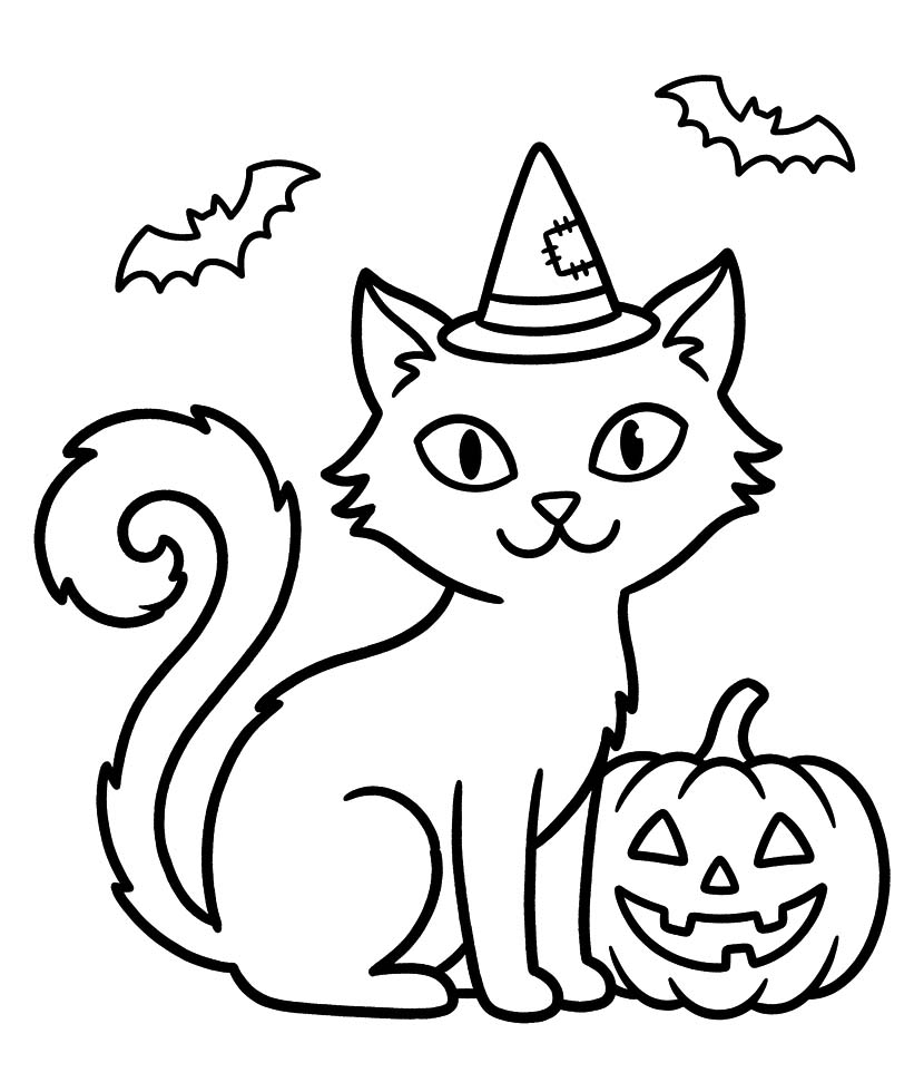 Drawing Halloween Cat Free