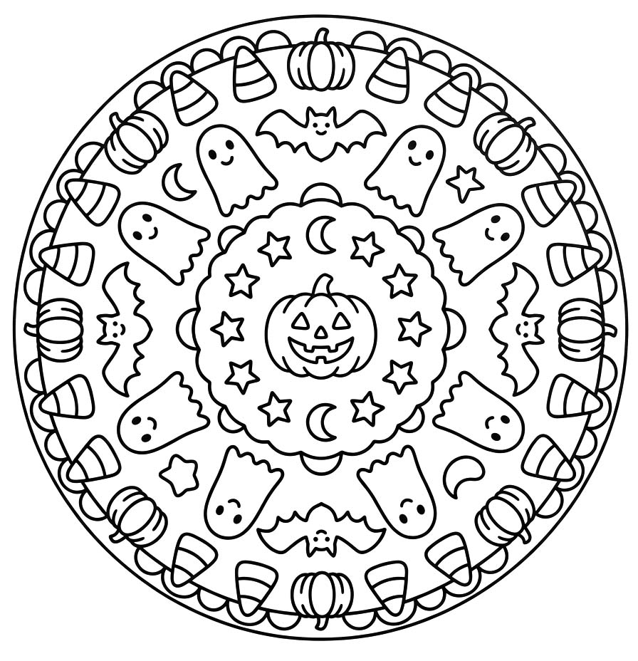 Drawing Halloween Mandala Basic