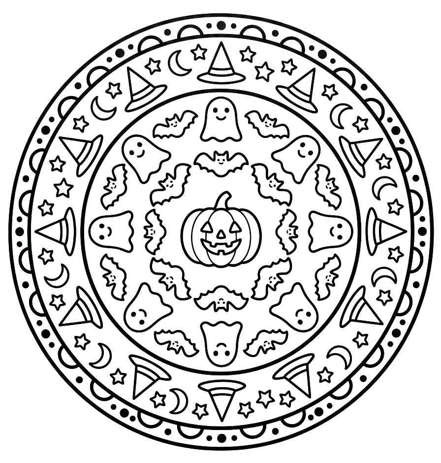 Drawing Halloween Mandala Free