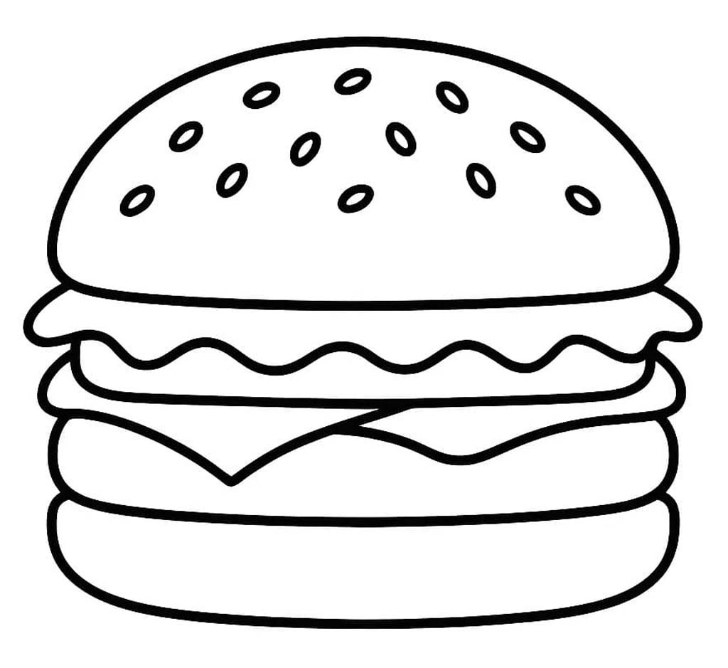 Drawing Hamburger Free Printable