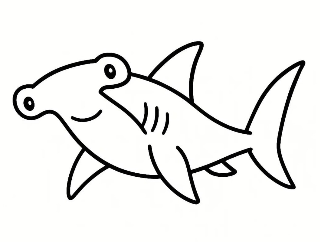 Drawing Hammerhead Shark Printable