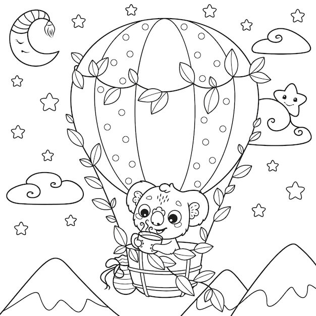 Drawing Hot Air Balloon Simple