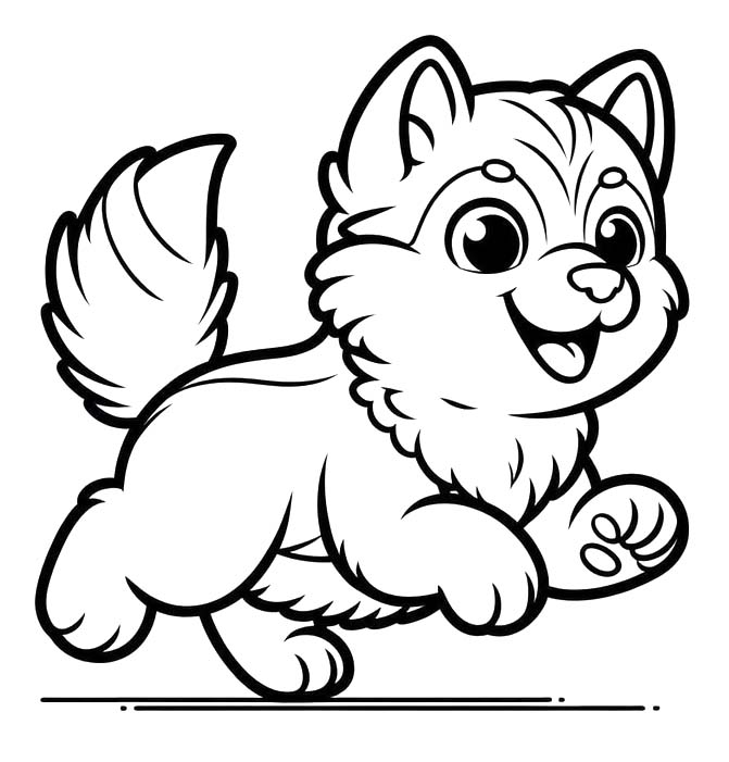 Drawing Husky Free Printable