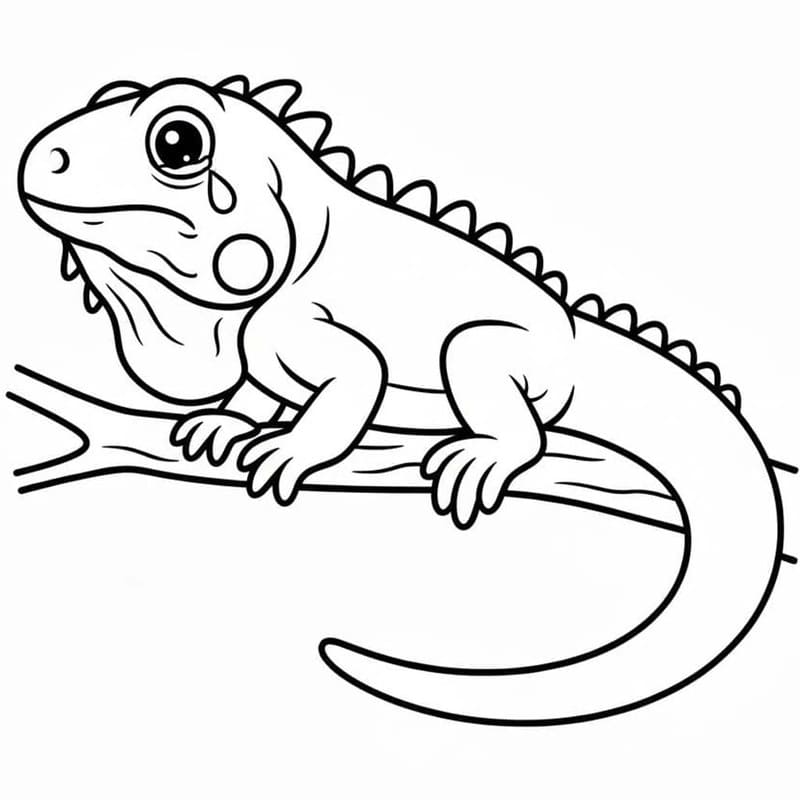 Drawing Iguana Printable