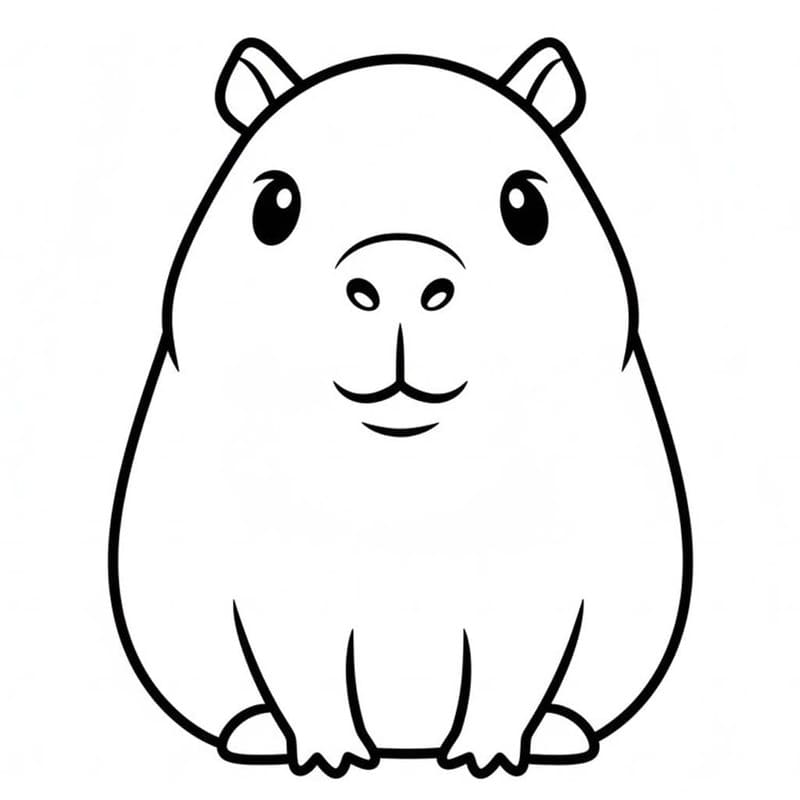 Drawing Kawaii Animal Capybara