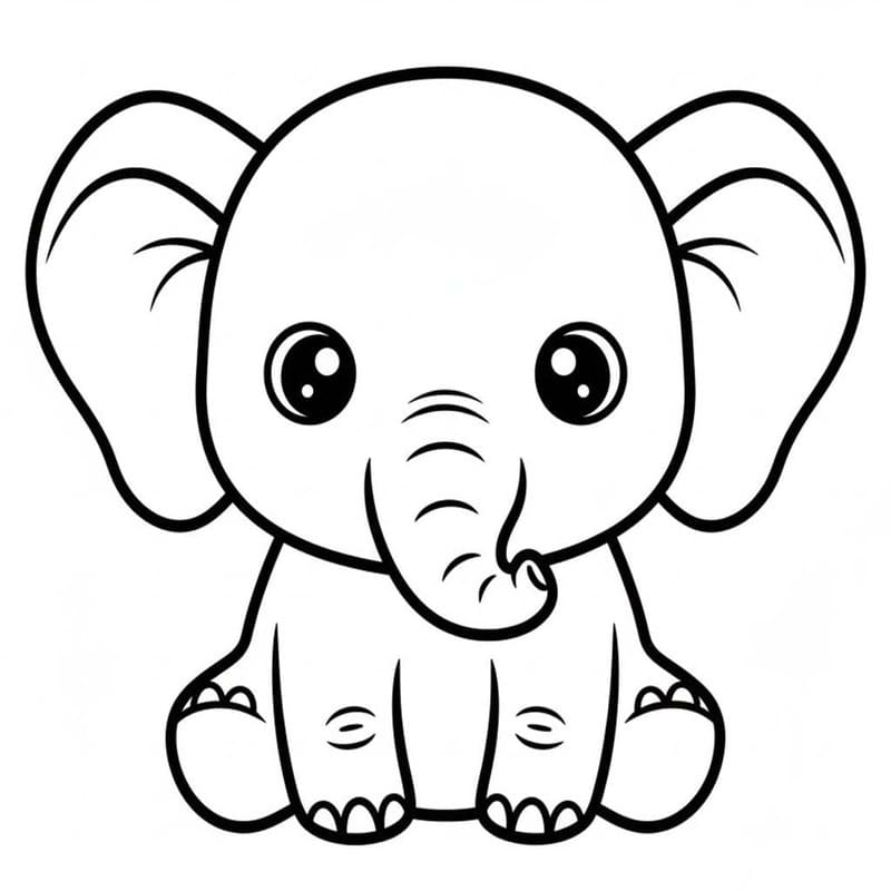 Drawing Kawaii Animal Elephant