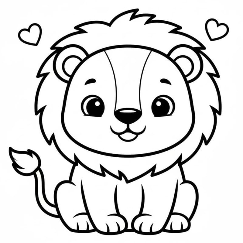 Drawing Kawaii Animal Lion