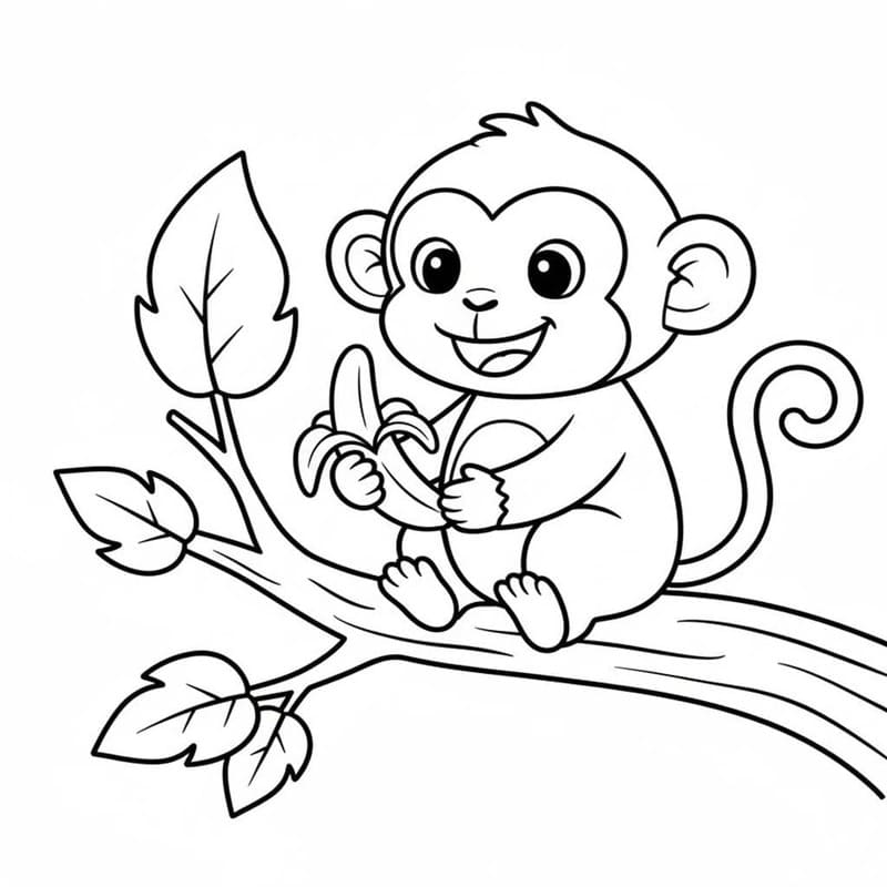 Drawing Kawaii Animal Monkey