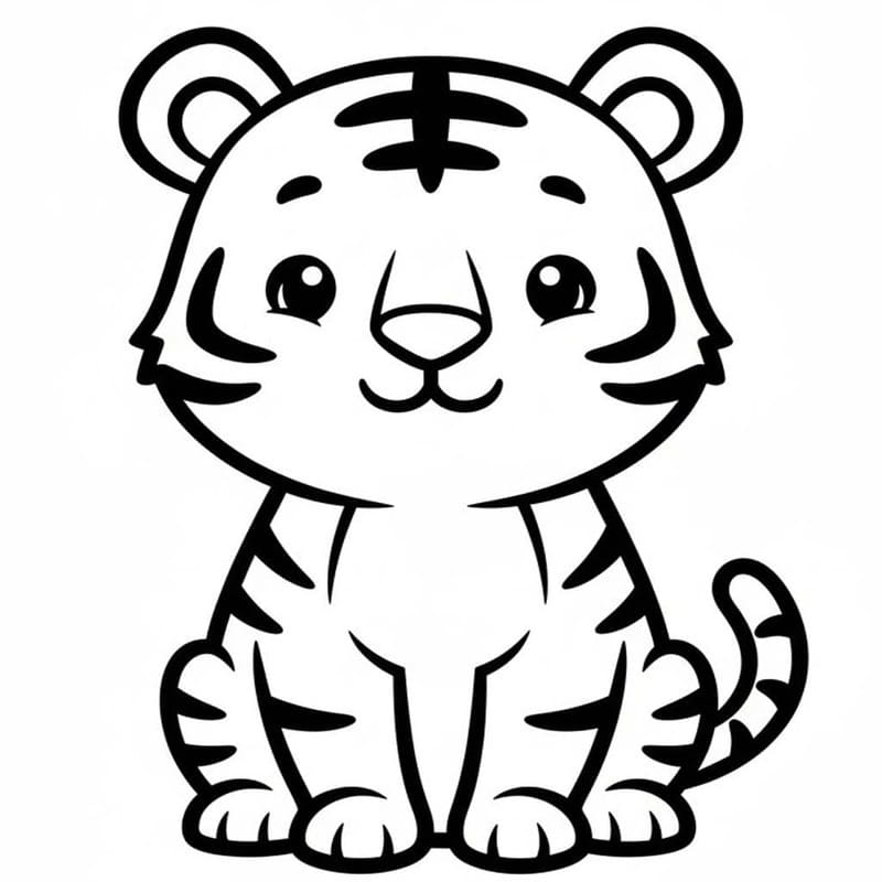Drawing Kawaii Animal Tiger