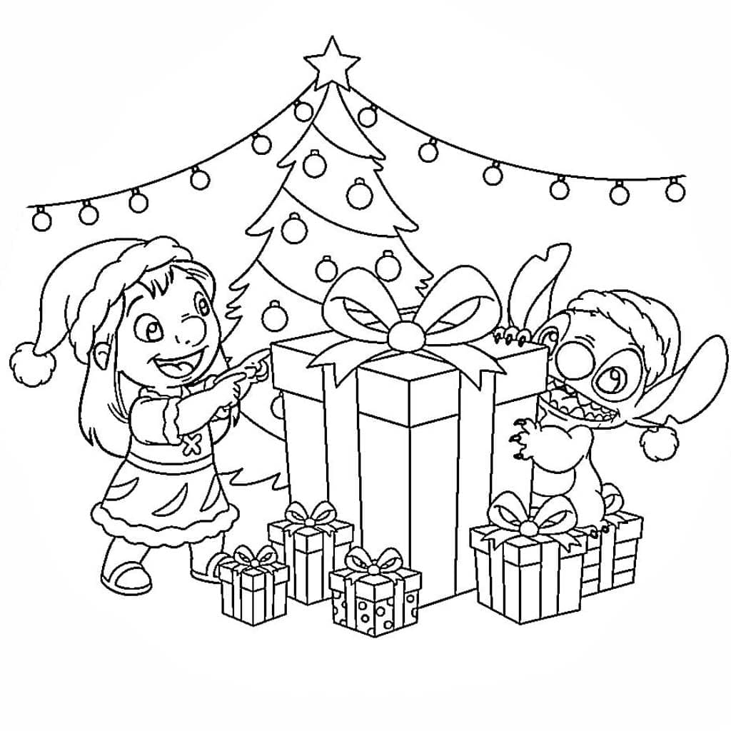 Drawing Lilo and Stitch Christmas