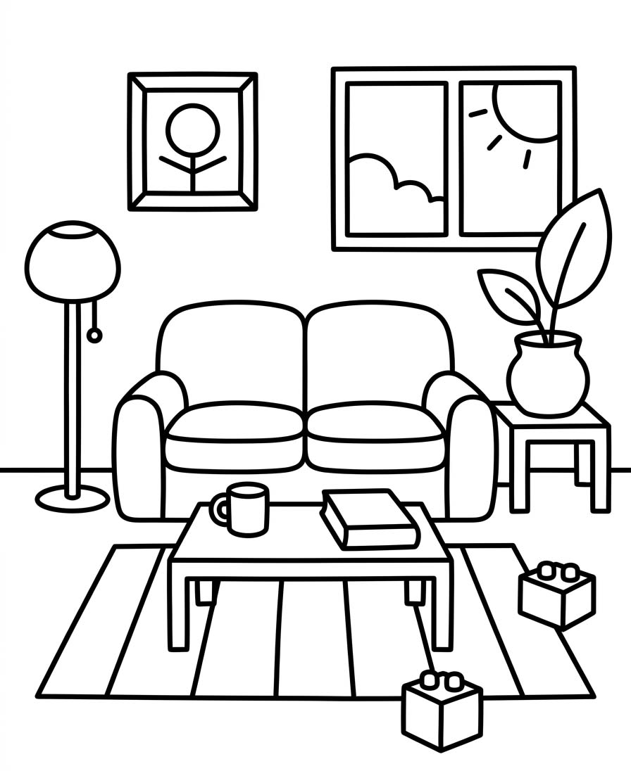 Drawing Living Room Printable