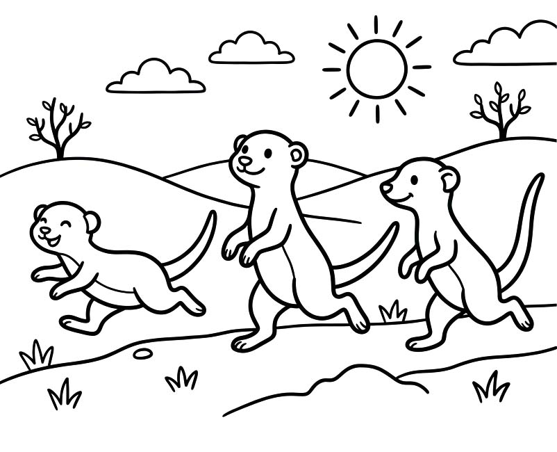 Drawing Meerkat Printable