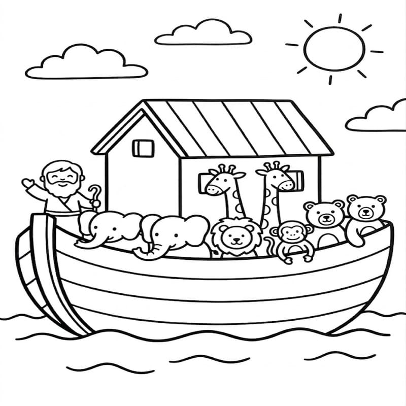 Drawing Noah's Ark Free Printable