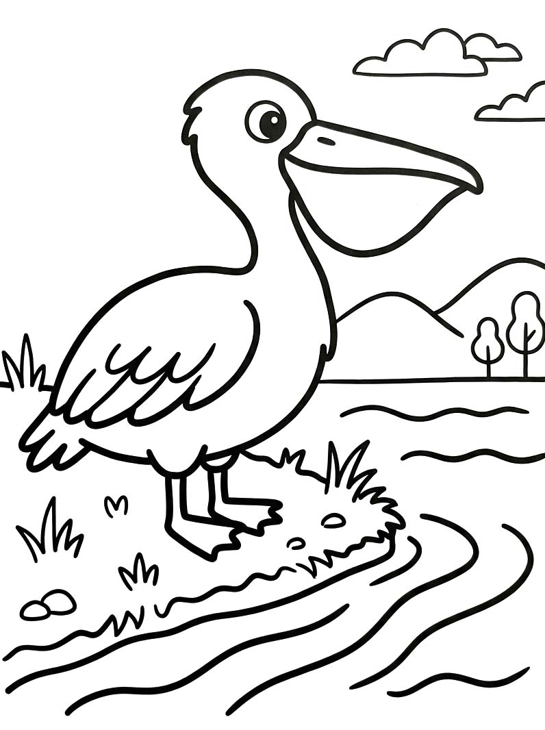 Drawing Pelican Simple
