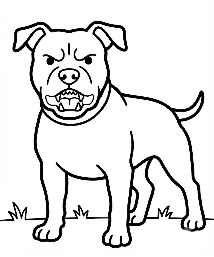 Drawing Pitbull Free Printable