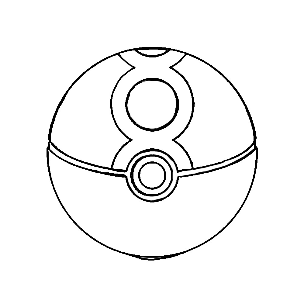 Drawing Pokeball Free Printable