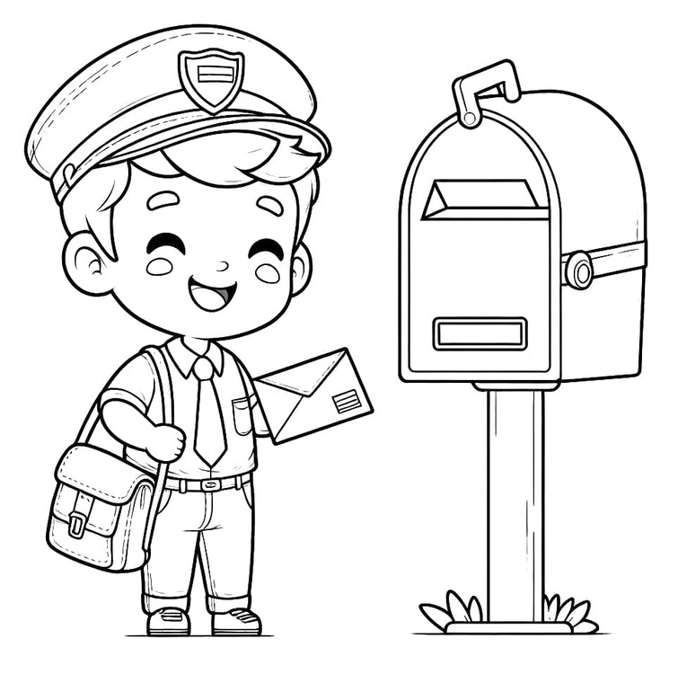 Drawing Postman Printable