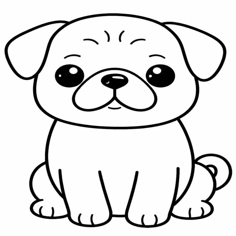 Drawing Pug Free Printable