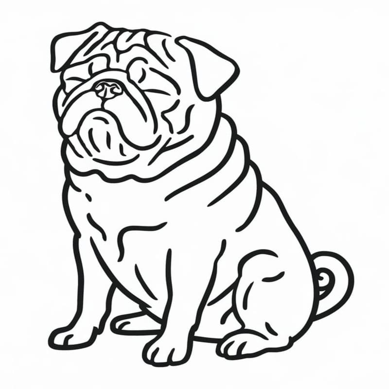 Drawing Pug Printable