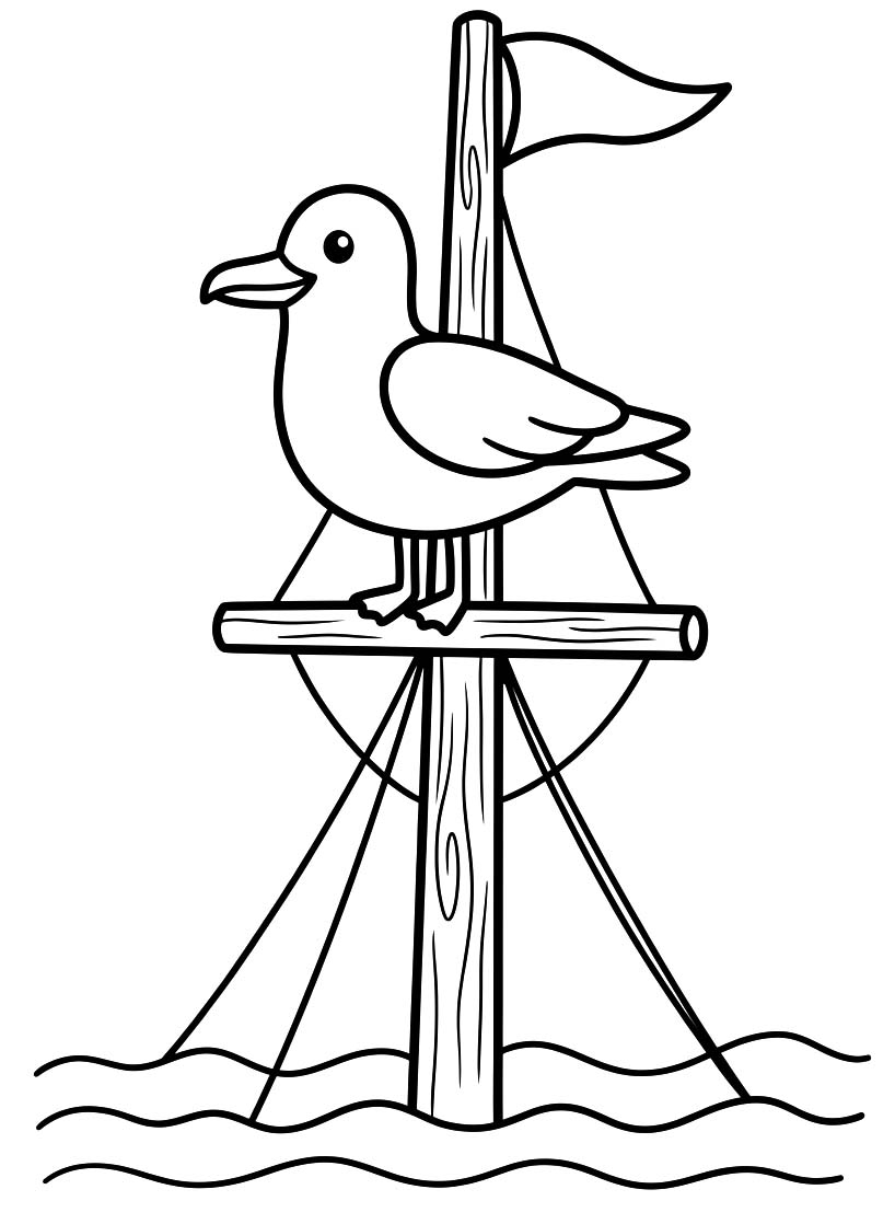 Drawing Seagull Free Printable