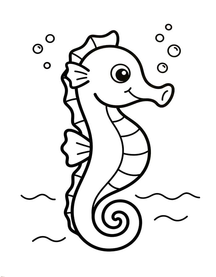 Drawing Seahorse Free Printable