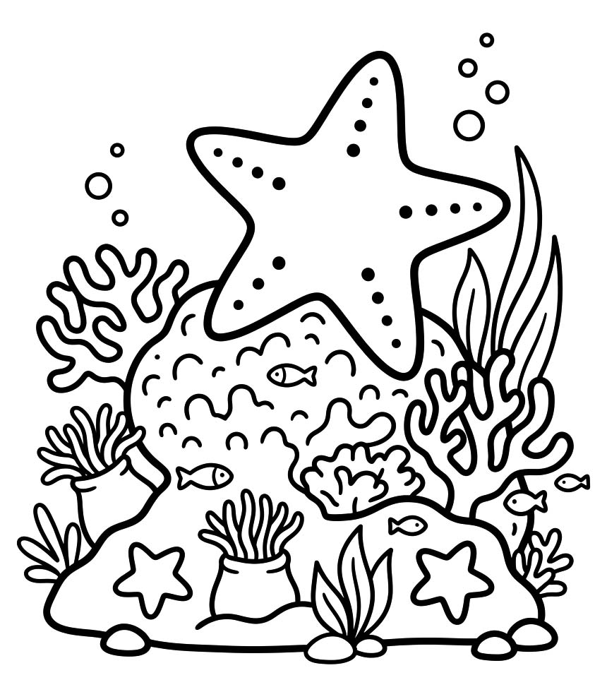 Drawing Starfish Free Printable