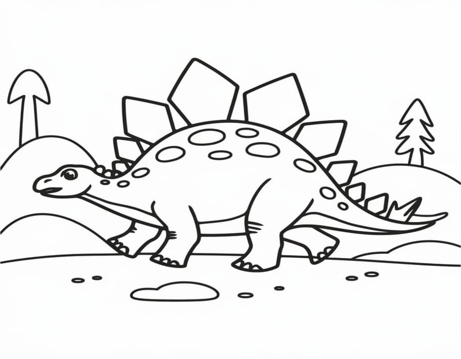 Drawing Stegosaurus Simple