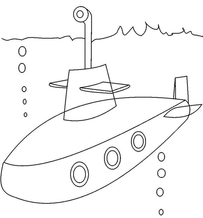 Drawing Submarine Free Printable
