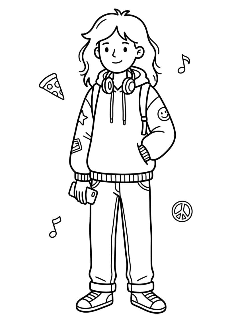Drawing Teenage Free Printable